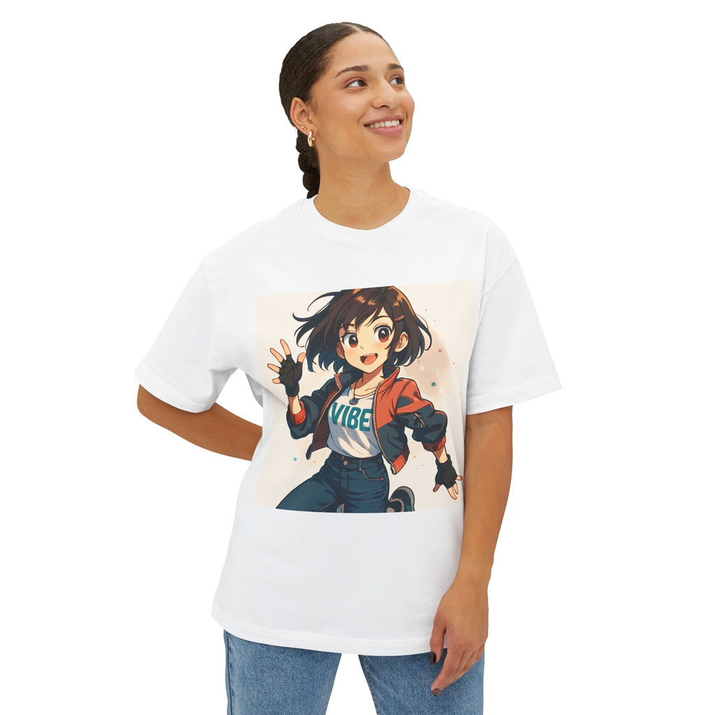 Anime Vibe Oversized Tee, Cute Graphic T-Shirt, Unisex Casual Wear, Streetwear, Gift for Gamers, Trendy Wardrobe Essential