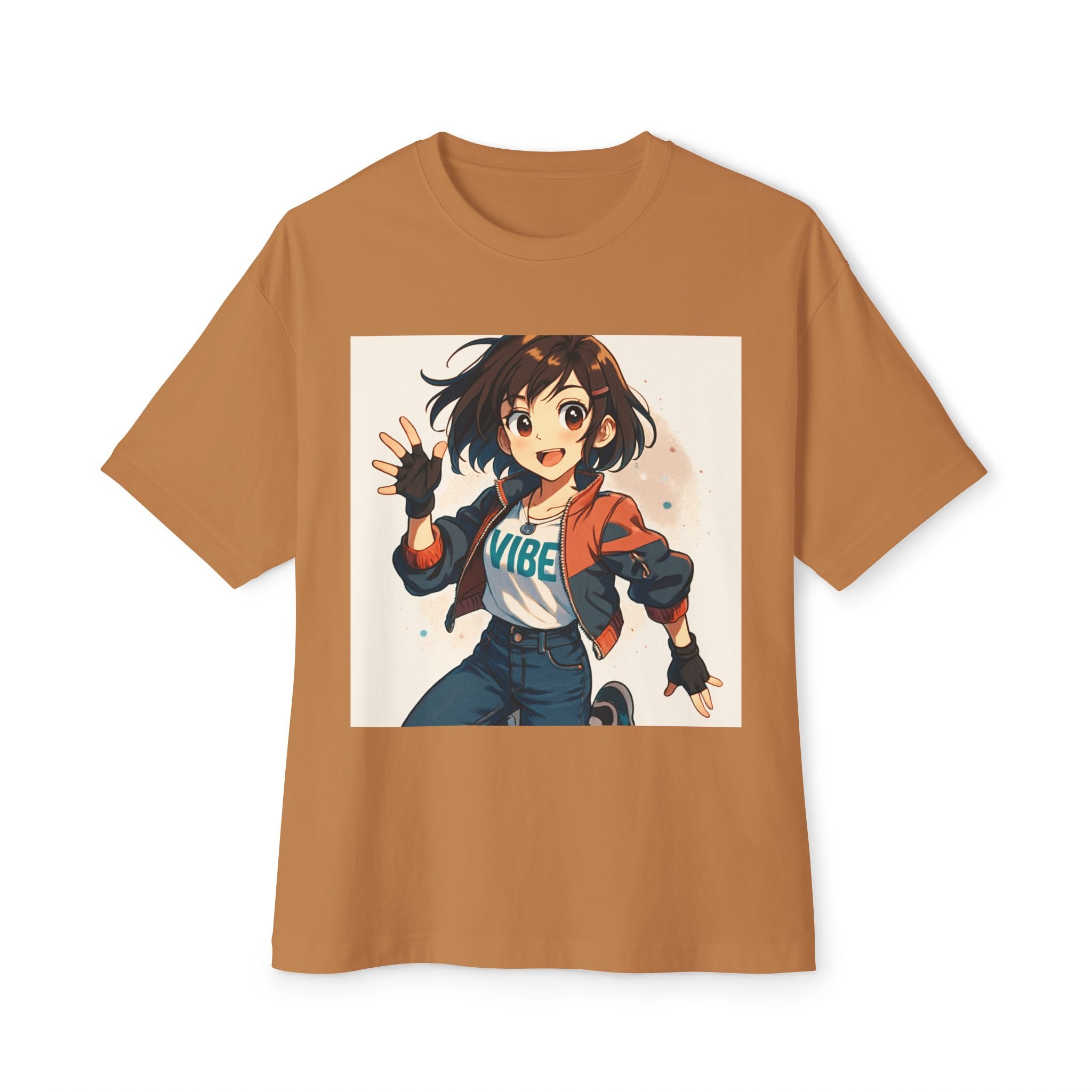 Anime Vibe Oversized Tee, Cute Graphic T-Shirt, Unisex Casual Wear, Streetwear, Gift for Gamers, Trendy Wardrobe Essential