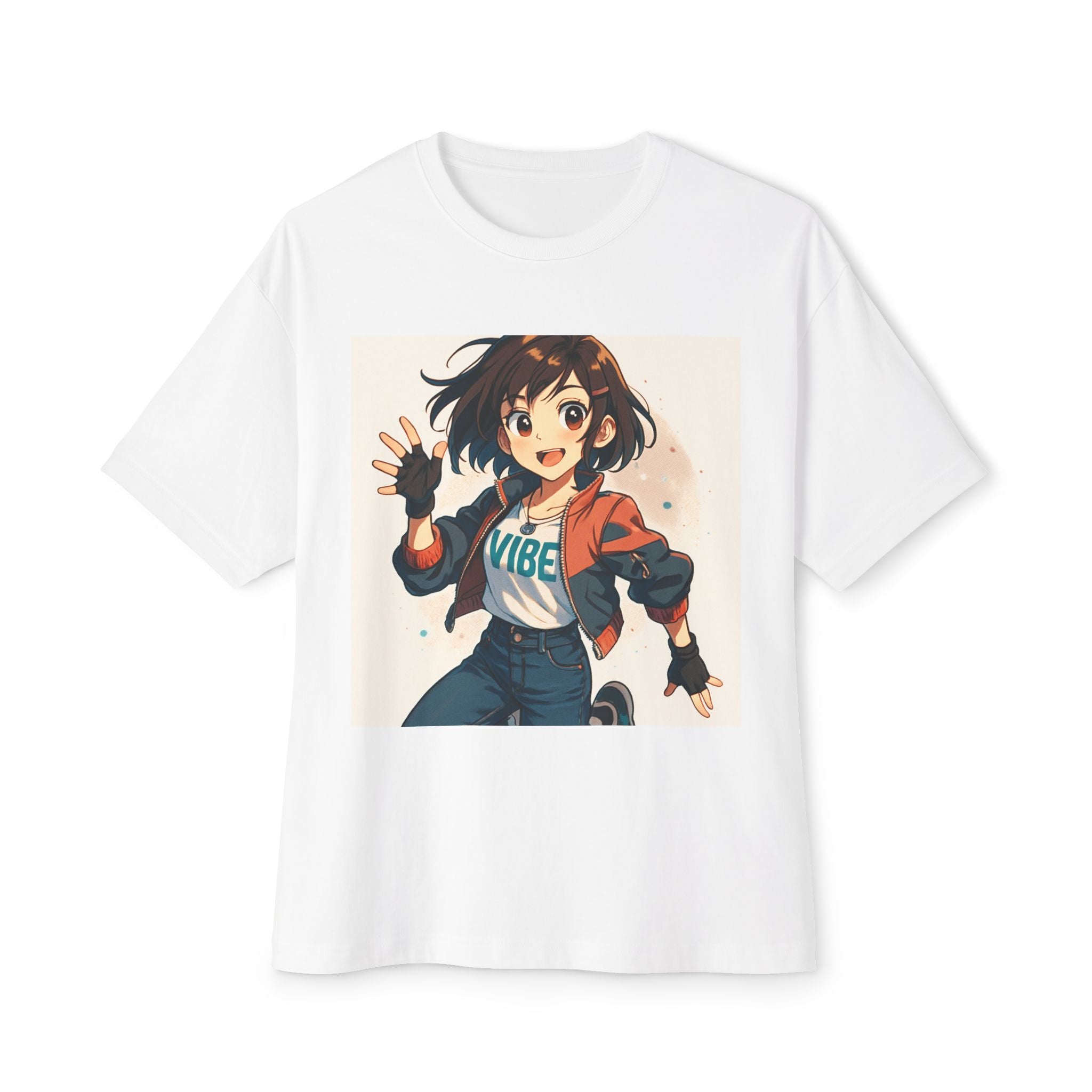 Anime Vibe Oversized Tee, Cute Graphic T-Shirt, Unisex Casual Wear, Streetwear, Gift for Gamers, Trendy Wardrobe Essential