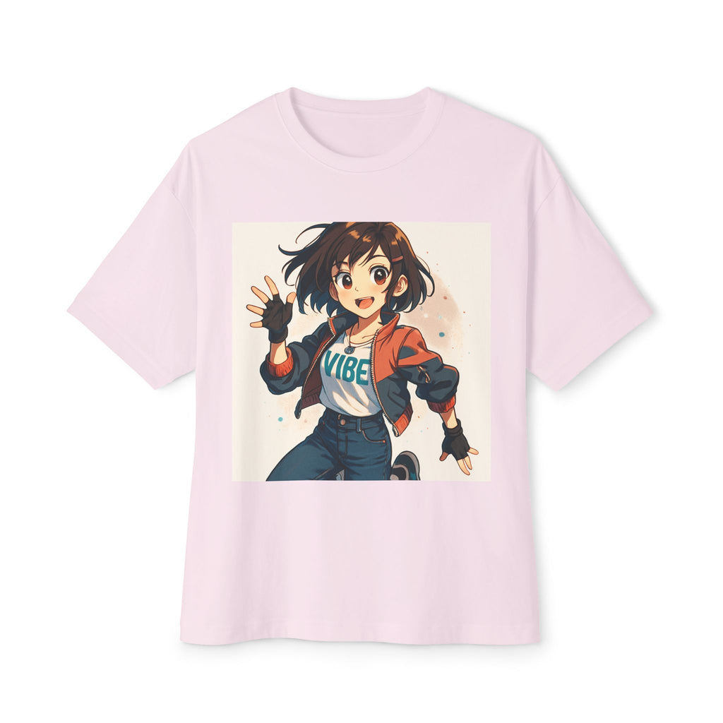 Anime Vibe Oversized Tee, Cute Graphic T-Shirt, Unisex Casual Wear, Streetwear, Gift for Gamers, Trendy Wardrobe Essential